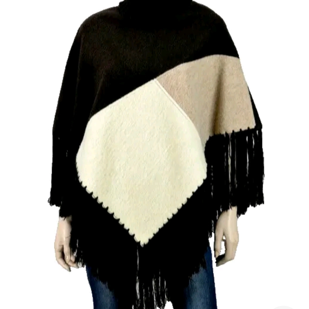Lorenzo Wool Poncho Women's Large - made in Italy